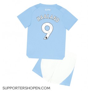 Manchester City Erling Haaland #9 Hemmatröja Barn 2023-24 Kortärmad (+ korta byxor)
